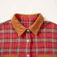 Red Plaid Color Block Collared Button Shacket — image 08