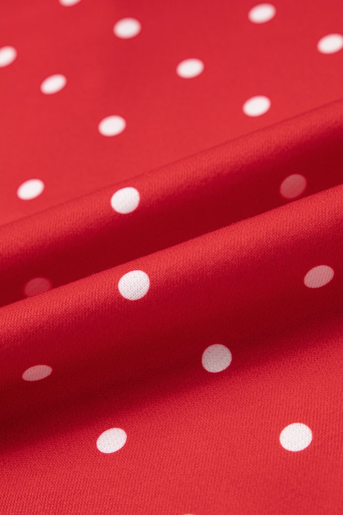 Red Polka Dot Print Metal Button Collar Casual Pullover Sweatshirt — image 08