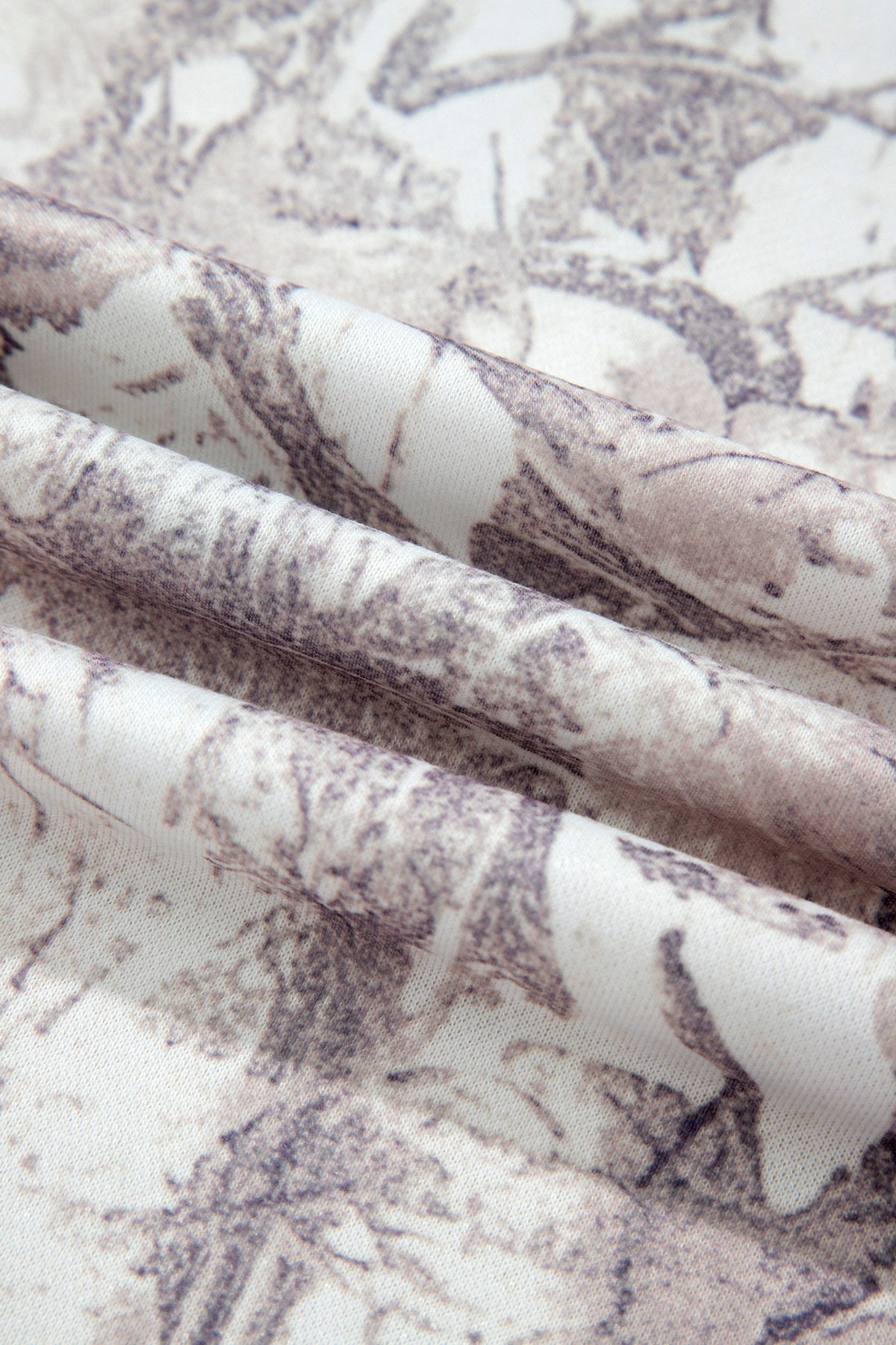 Gray Abstract Print Ribbed Hoodie — image 08