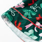 Green Festive Bow Print Long Sleeve Shirt and Pajama Short Set — image 09