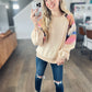 French Beige Aztec Pullover
