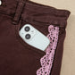 Coffee Lace Trim Casual Full-Length Regular Fit Jeans — image 09