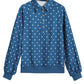 Blue Polka Dot Print Metal Button Collar Casual Pullover Sweatshirt — image 09