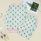 Green Bow Christmas Tree Print Contrast Striped Banding 2pcs Lounge Set — image 09