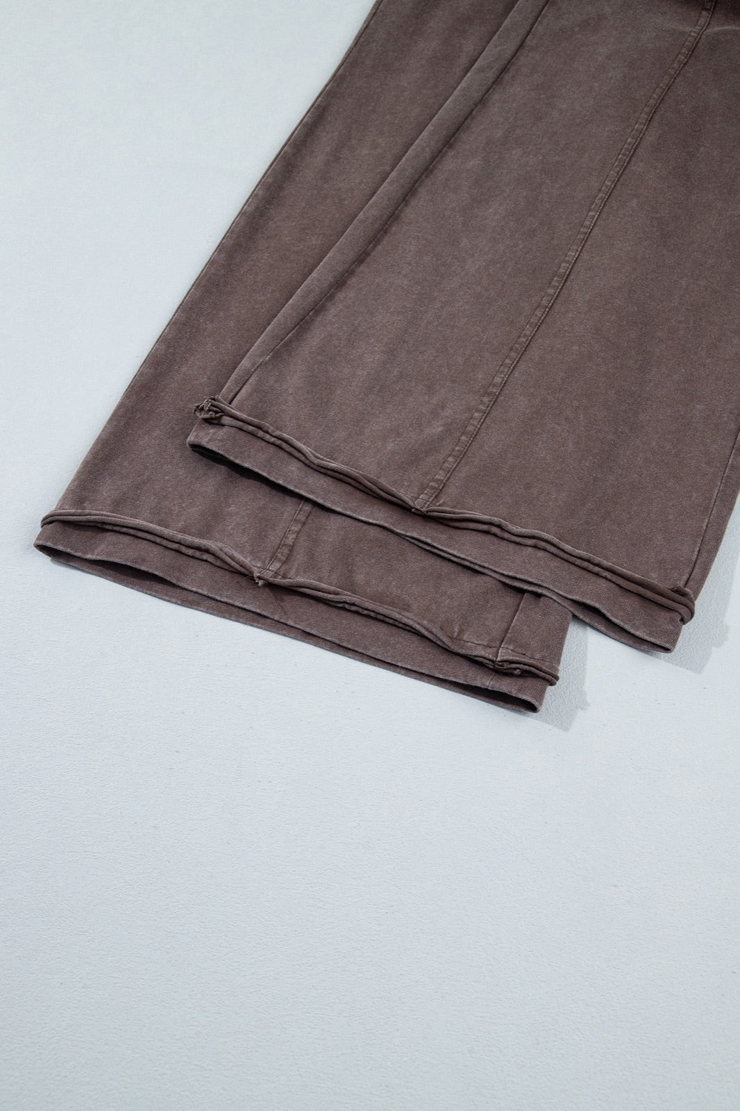 Mineral Wash Seam Detail Flare Leg Drawstring Pants — image 09