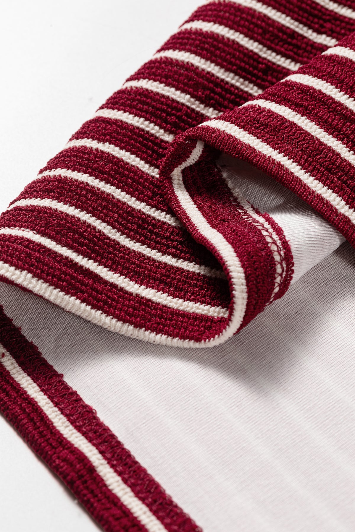 Red Stripe Drop Shoulder Long Sleeve Top — image 09