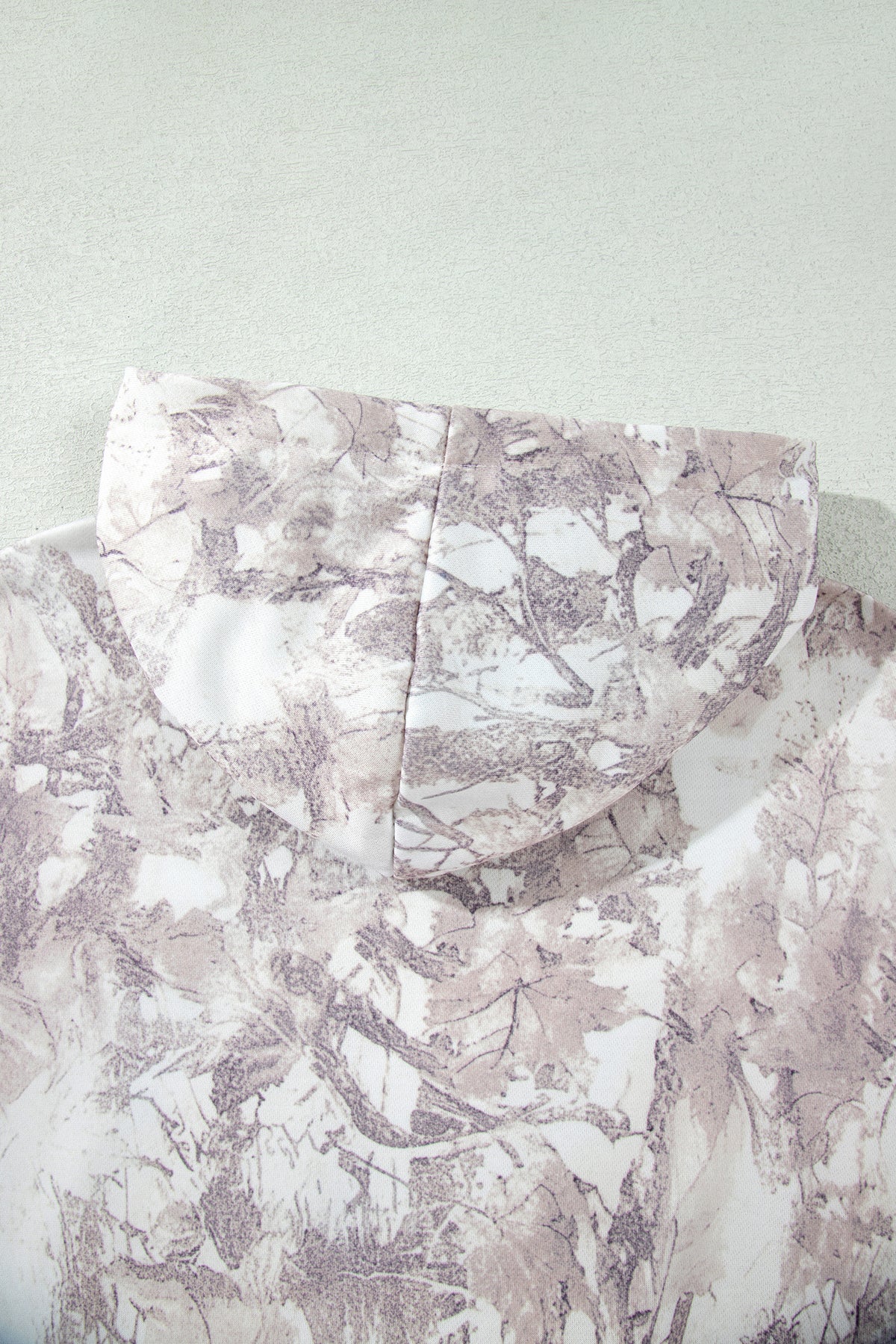 Gray Abstract Print Ribbed Hoodie — image 09