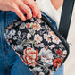 Black Floral Print Zipper Wide Strap Sling Bag — image 09