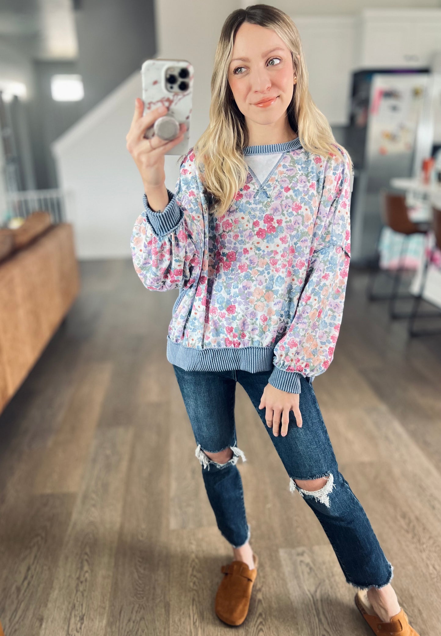 Meadow Breeze Floral Pullover