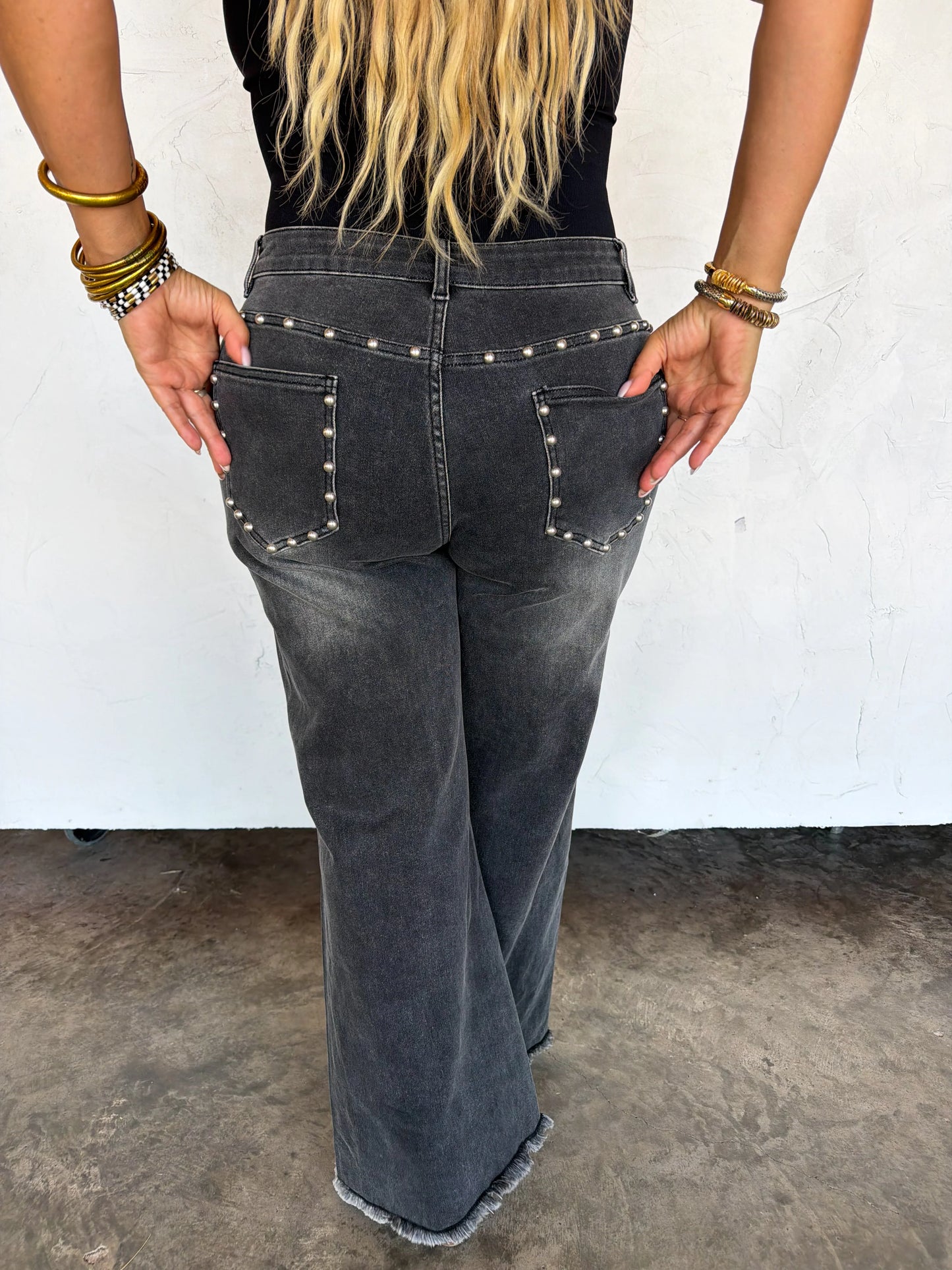 PREORDER: // OFF THE GRID STUDDED JEANS-Distressed and Classic // eta November