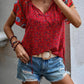 Zen Printed Tie Neck Blouse