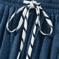 Stripe V-Neck Ruffle Contrast Sleeve Top + Drawstring Pants Set — image 10