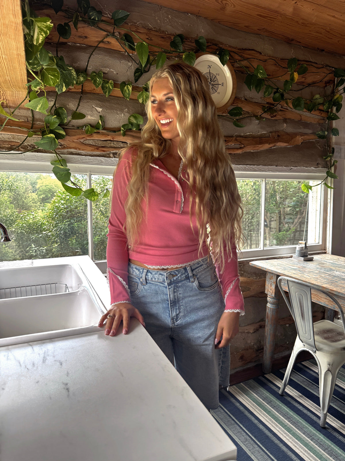 Rosie Lace Henley Top — image 10