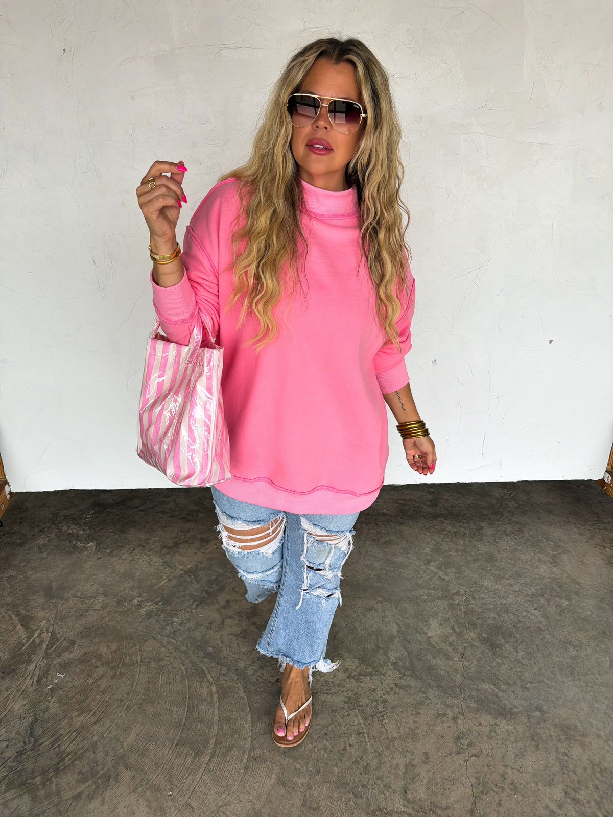 Spring Mock Neck Pocket Pullover — image 10