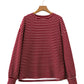 Red Stripe Drop Shoulder Long Sleeve Top — image 10