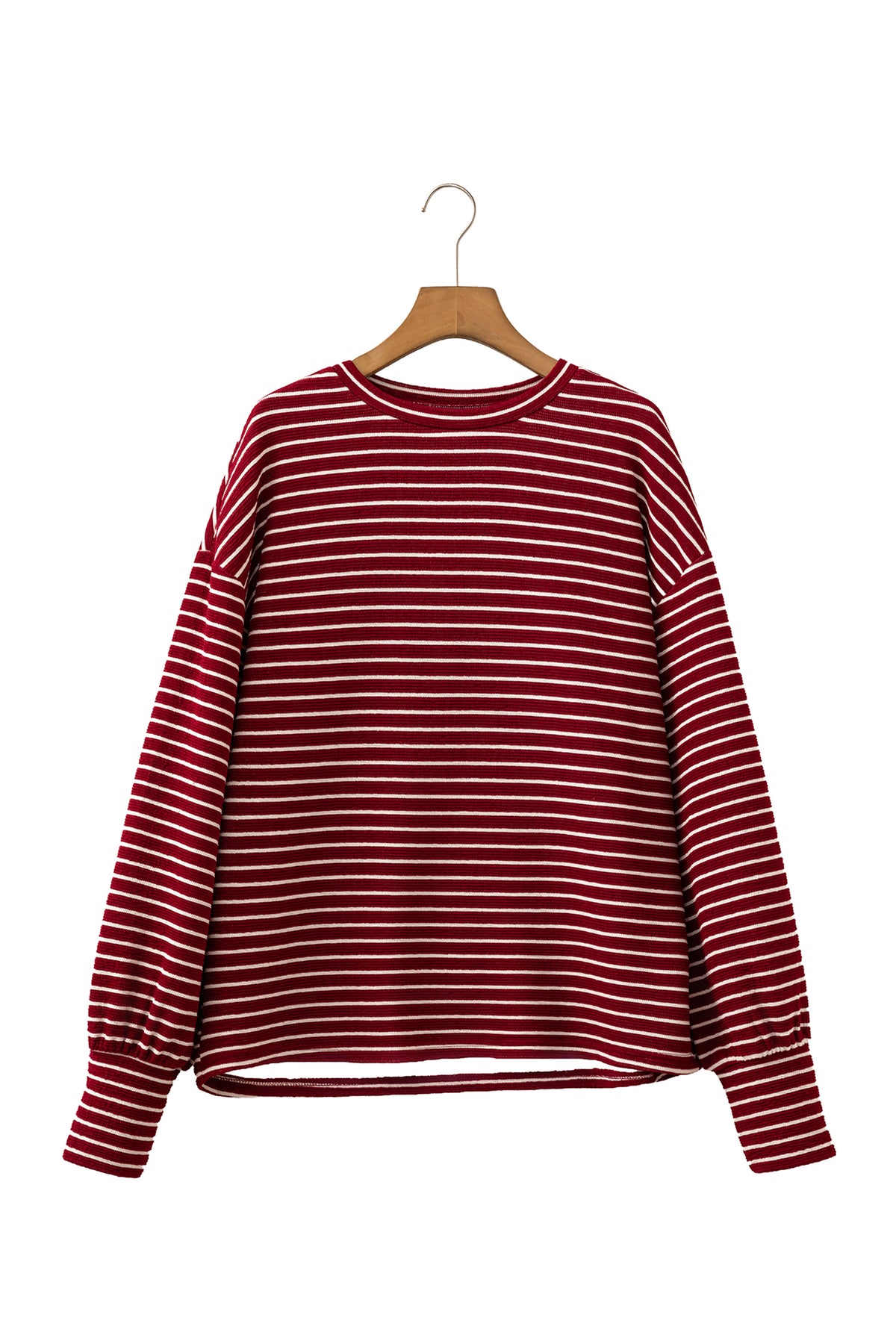 Red Stripe Drop Shoulder Long Sleeve Top — image 10