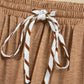 Stripe V-Neck Ruffle Contrast Sleeve Top + Drawstring Pants Set — image 10