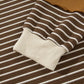 Brown Stripe Collar V Neck Color Block Pullover Top — image 10