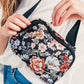 Black Floral Print Zipper Wide Strap Sling Bag — image 10