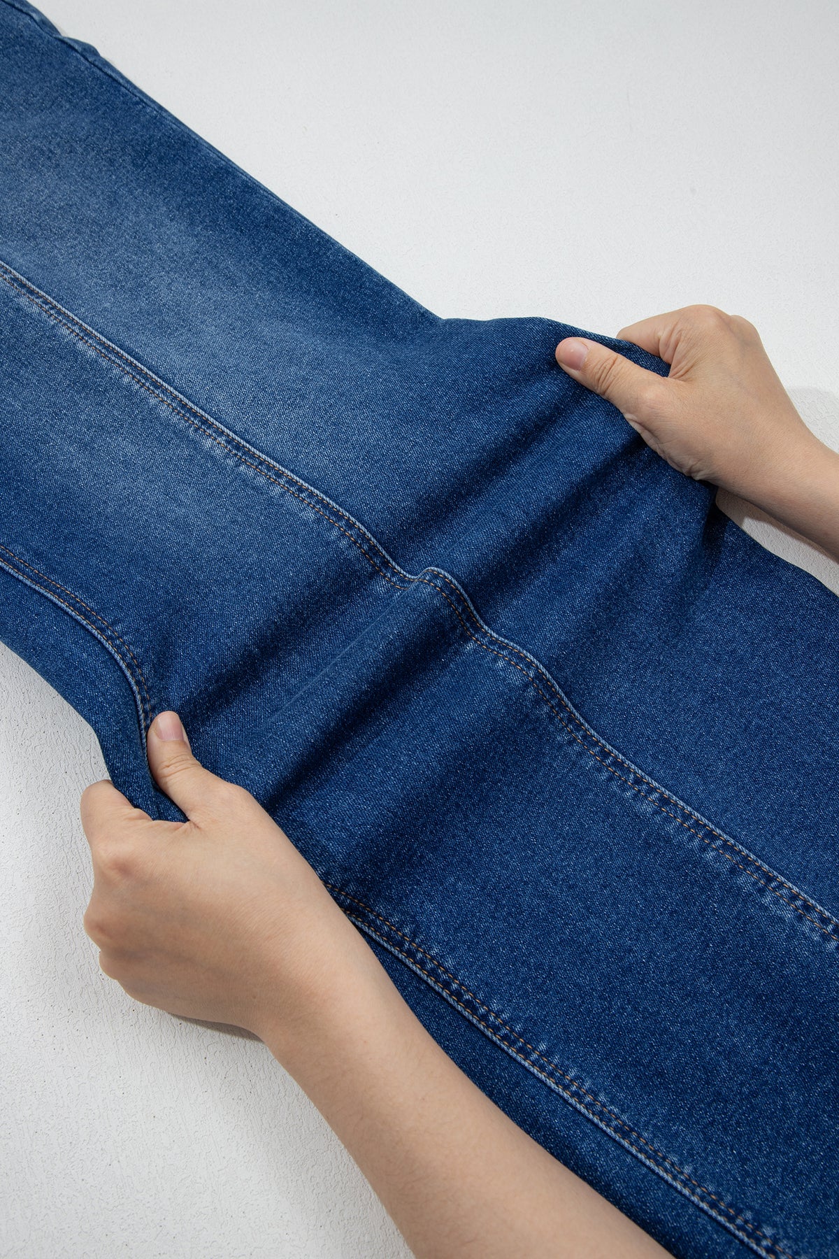 Sky Blue Tailored Seam Detail Womens Shift Jeans — image 11