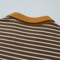 Brown Stripe Collar V Neck Color Block Pullover Top — image 11
