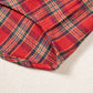 Red Plaid Color Block Collared Button Shacket — image 11