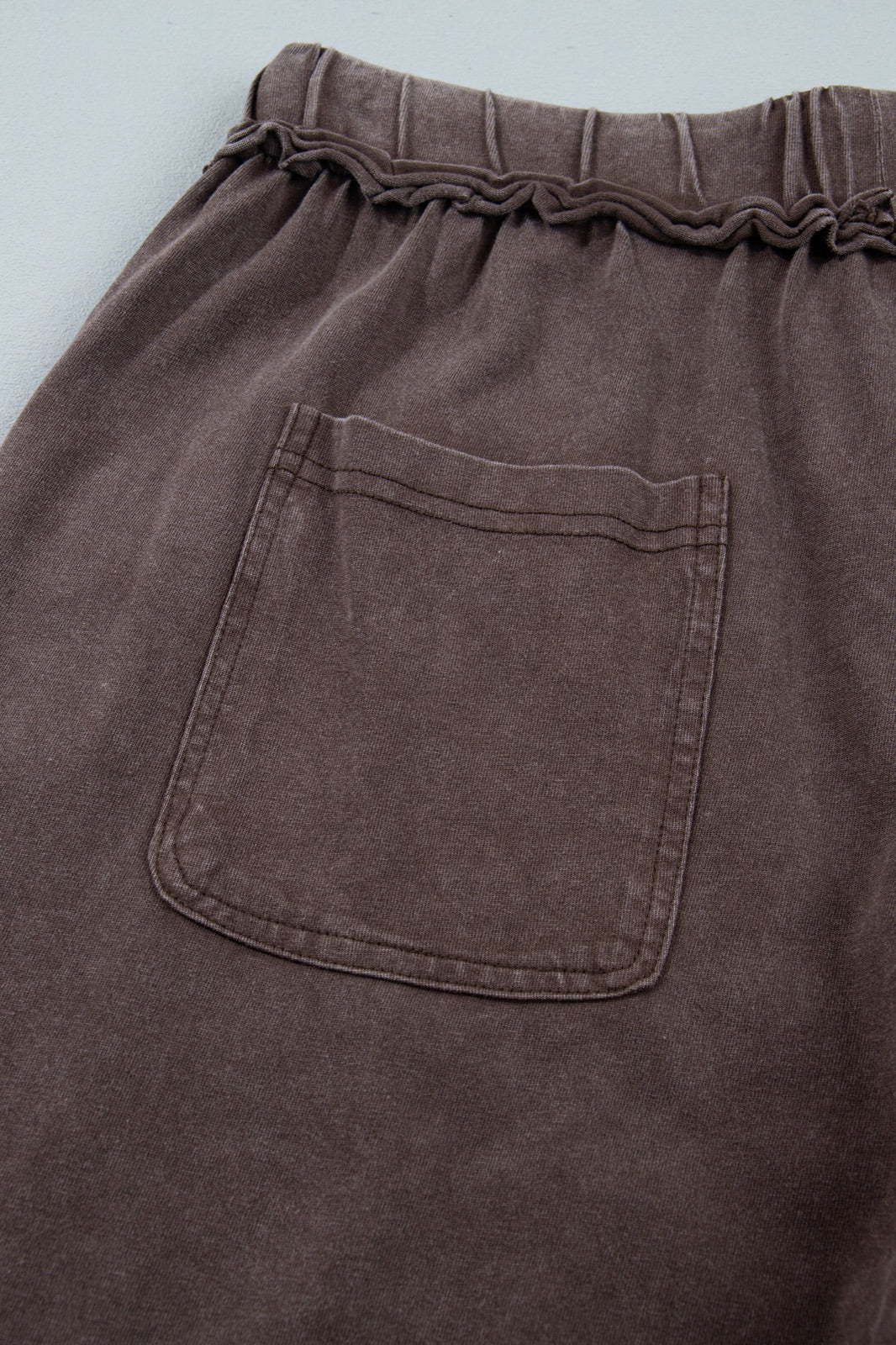 Mineral Wash Seam Detail Flare Leg Drawstring Pants — image 11