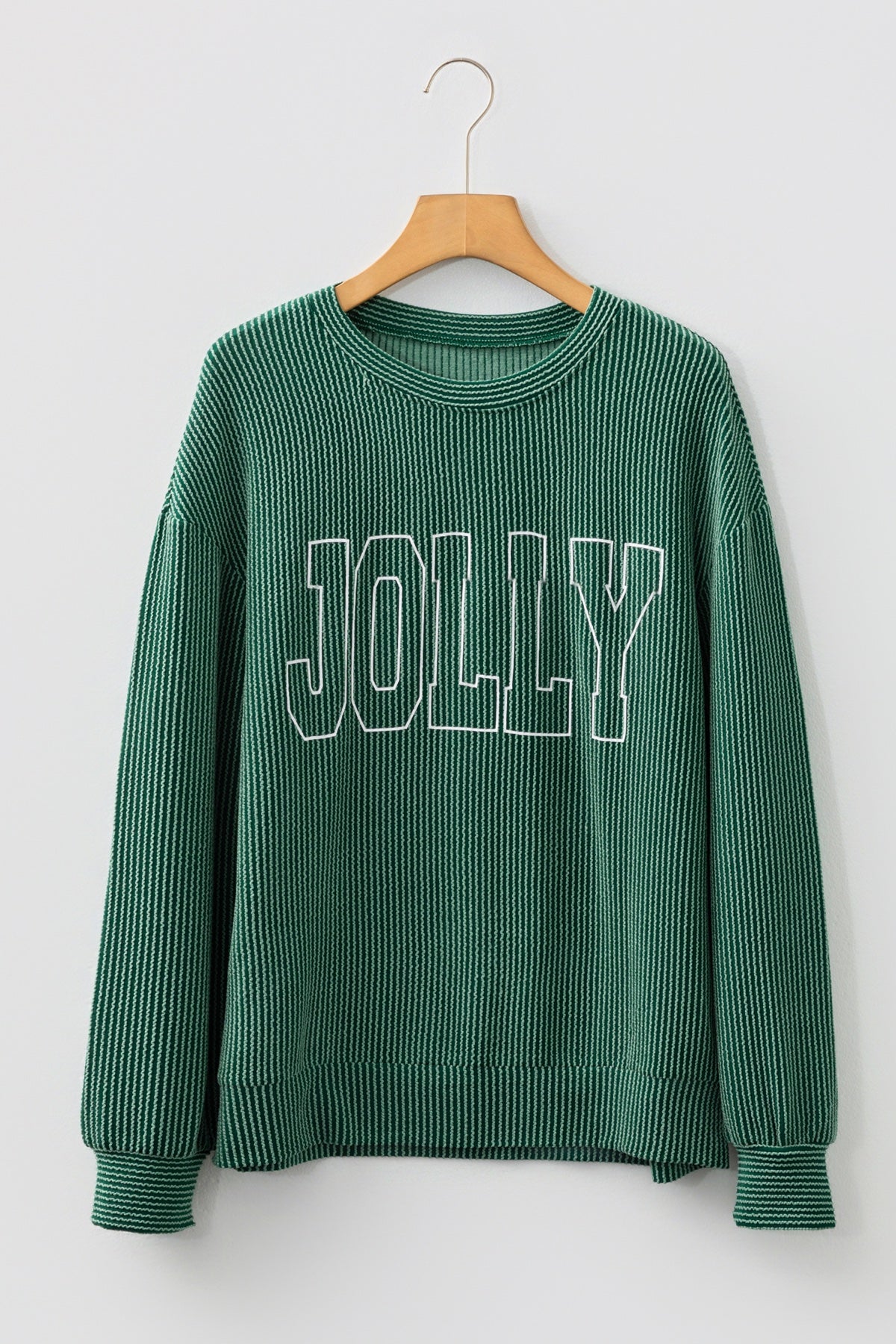 Twisted Rib Outlined MERRY Graphic Long Sleeve Top — image 11