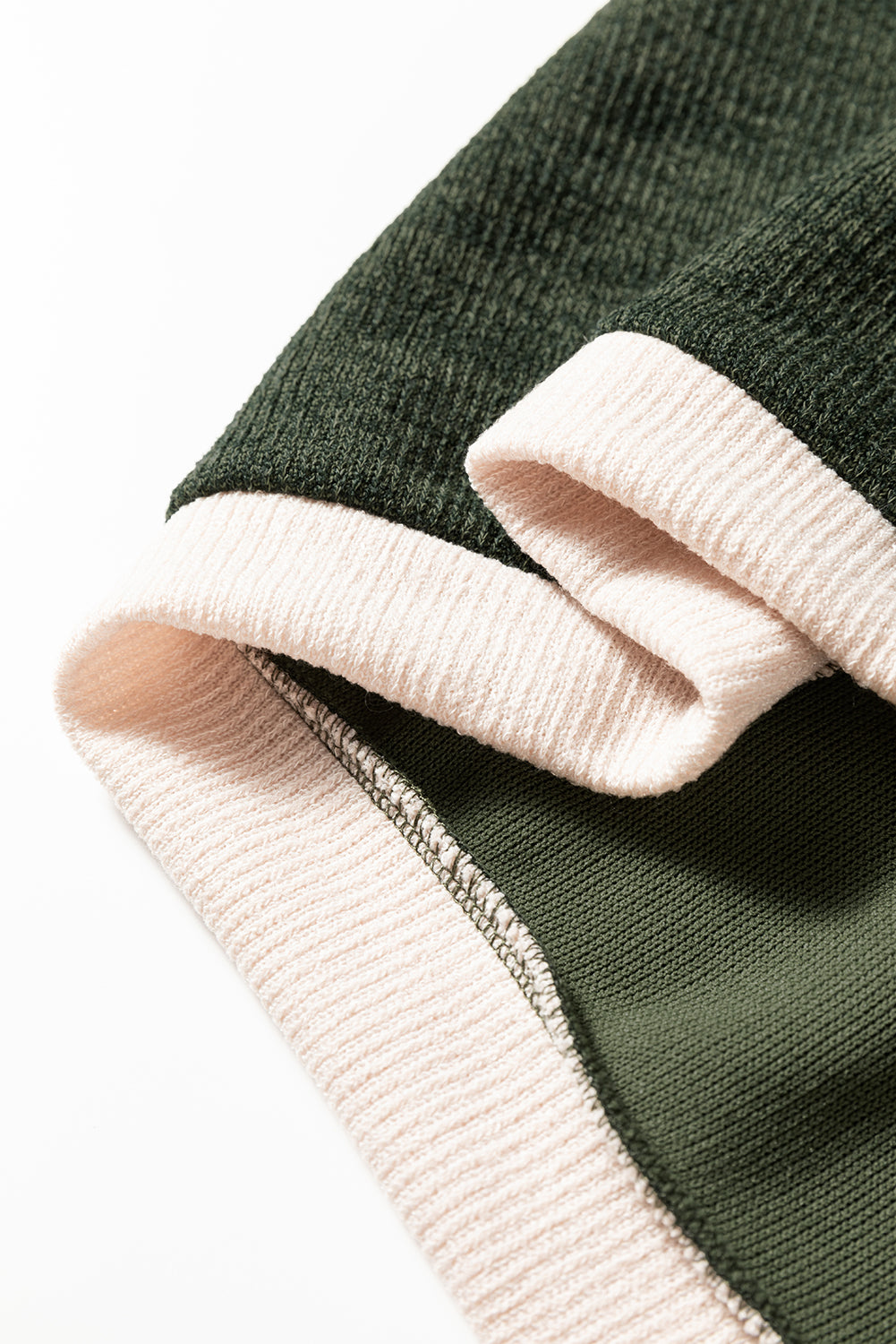 Light Pink Contrast Color Trim Knit Drop Shoulder Loose Top — image 11