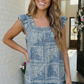 Dusty Blue Bandana Print Ruffle Top