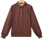 Brown Polka Dot Print Metal Button Collar Casual Pullover Sweatshirt — image 11