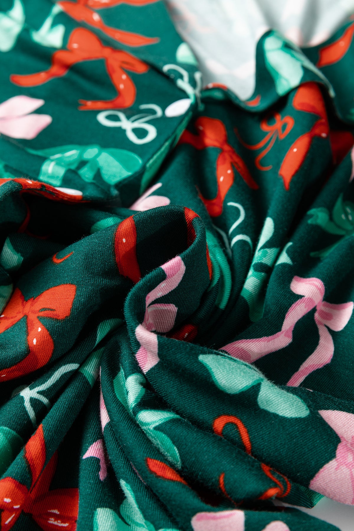 Green Festive Bow Print 2pcs Pajama Pant Set — image 11