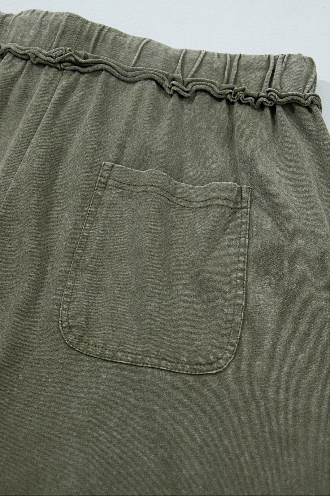 Mineral Wash Seam Detail Flare Leg Drawstring Pants — image 11