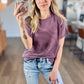 Rachel Corded Tee in Purple
