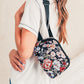 Black Floral Print Zipper Wide Strap Sling Bag — image 12