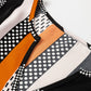 Orange Geo Print Colorblock Notched V Neck Blouse — image 12