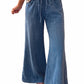 Mineral Wash Seam Detail Flare Leg Drawstring Pants — image 12