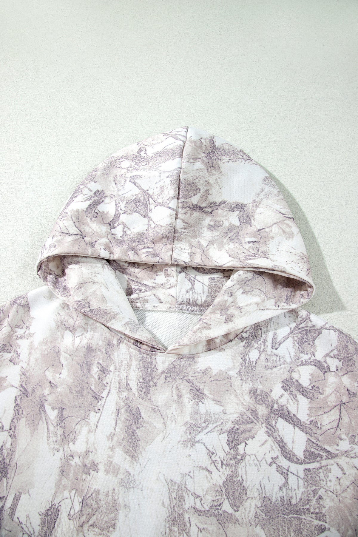 Gray Abstract Print Ribbed Hoodie — image 12