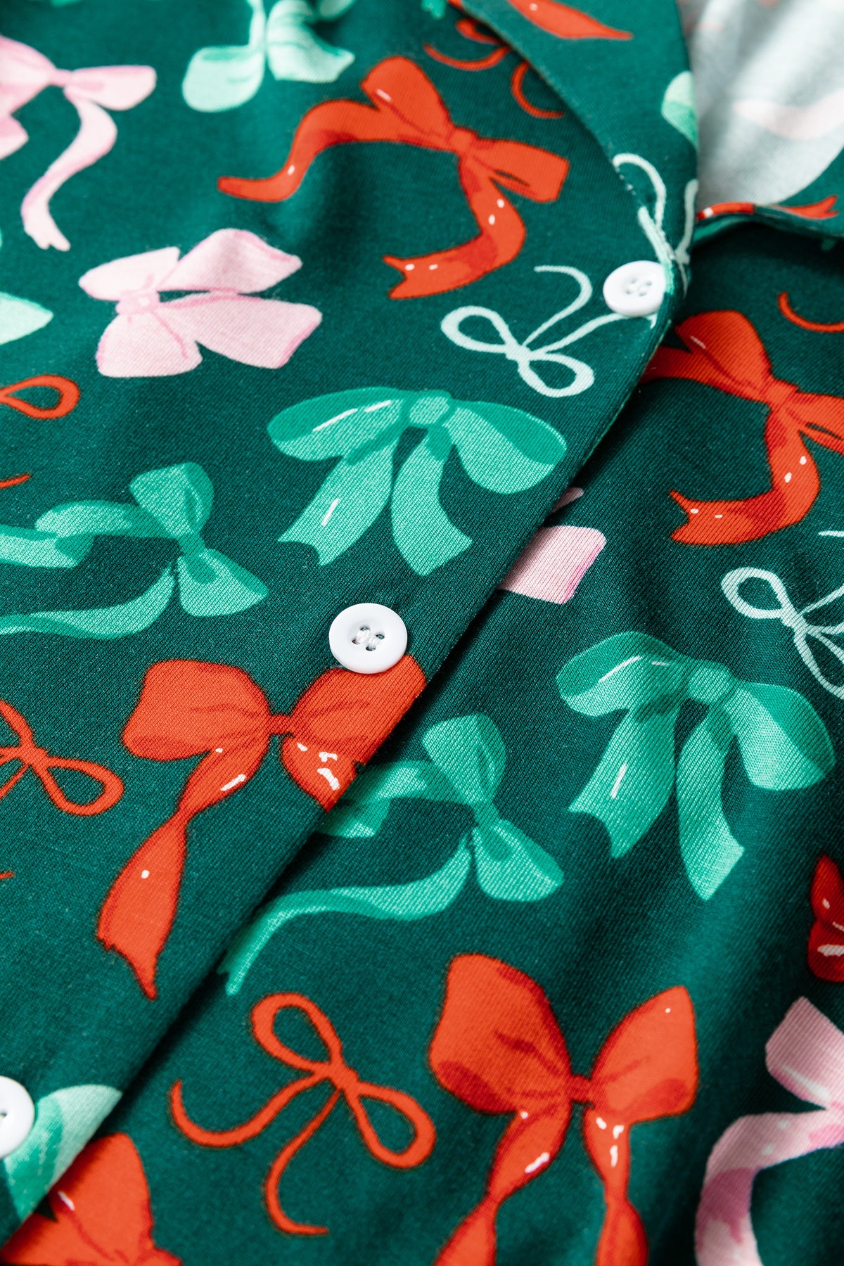 Green Festive Bow Print 2pcs Pajama Pant Set — image 12
