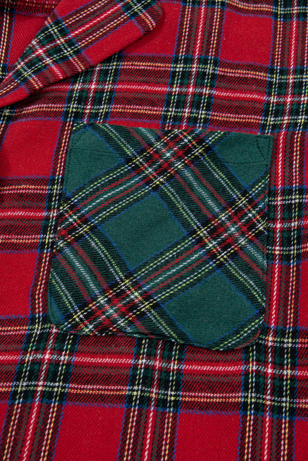 Red Plaid Contrast Patched Christmas Shirt & Short Pajama Set — image 12