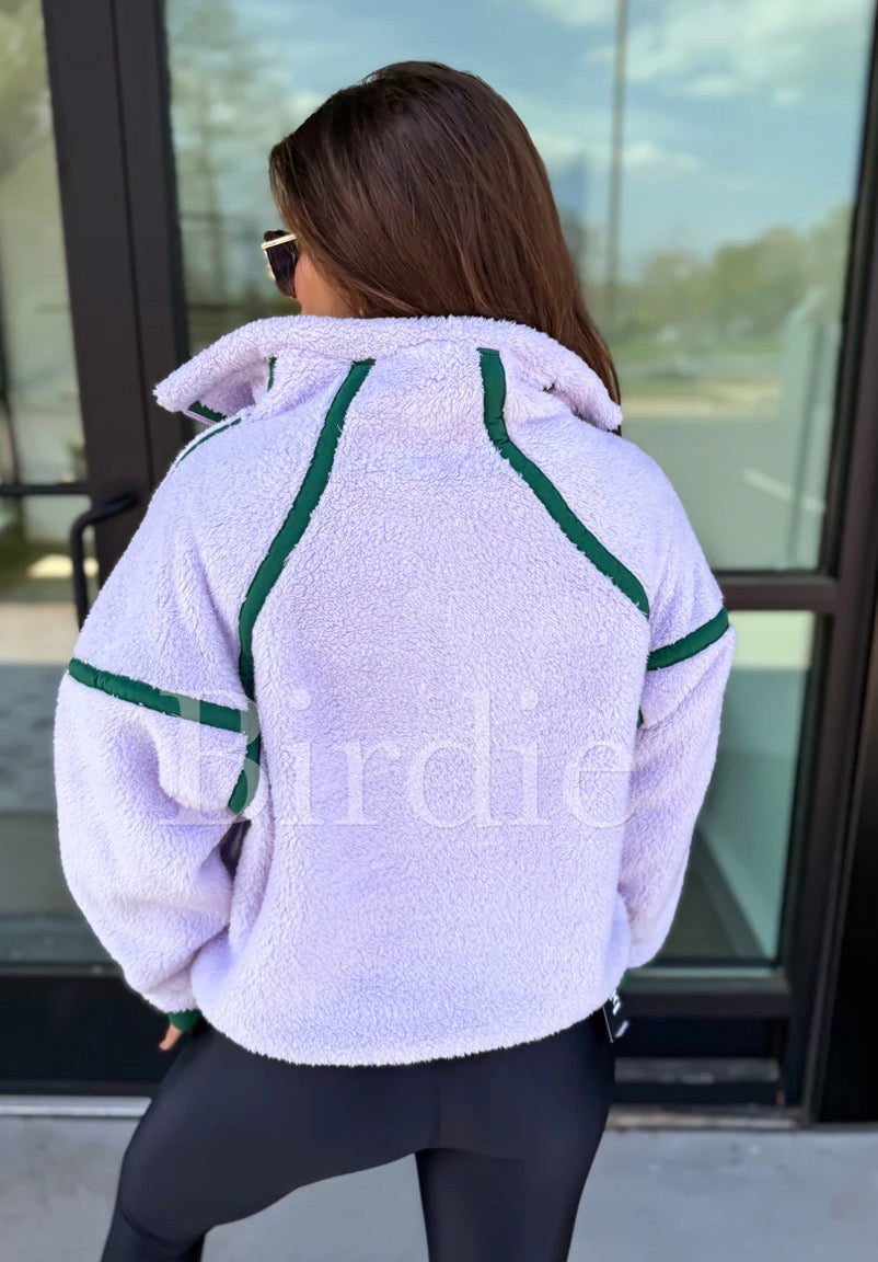 PREORDER: Bliss Cozy 1/2 Zip in Lilac & Green // eta June