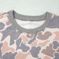 Multicolor Camouflage Print Long Sleeve Top Loose Two-Piece Pant Set — image 13