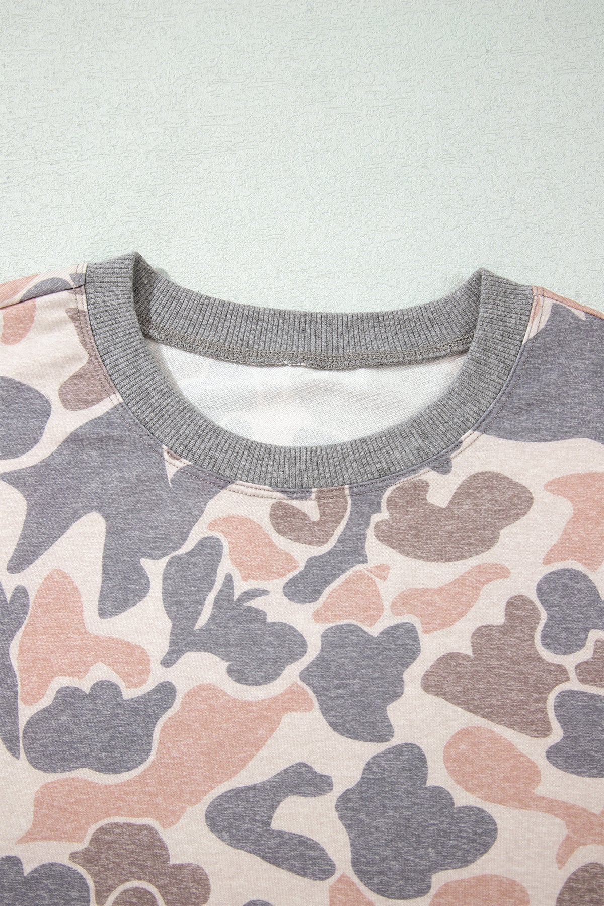 Multicolor Camouflage Print Long Sleeve Top Loose Two-Piece Pant Set — image 13