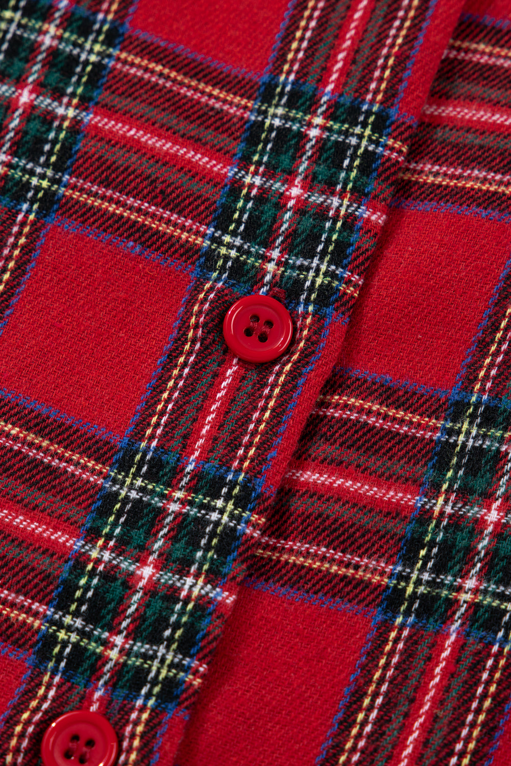 Red Plaid Contrast Patched Christmas Shirt & Short Pajama Set — image 13