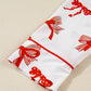 Red Christmas Bow Print Long 2pcs Pajama Set — image 13