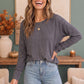 Cozy Days Ahead Raglan Top in Slate