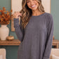 Cozy Days Ahead Raglan Top in Slate