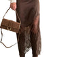 PREORDER // Dark Brown Lace Patchwork Hem Long Skirt // ETA November — image 14
