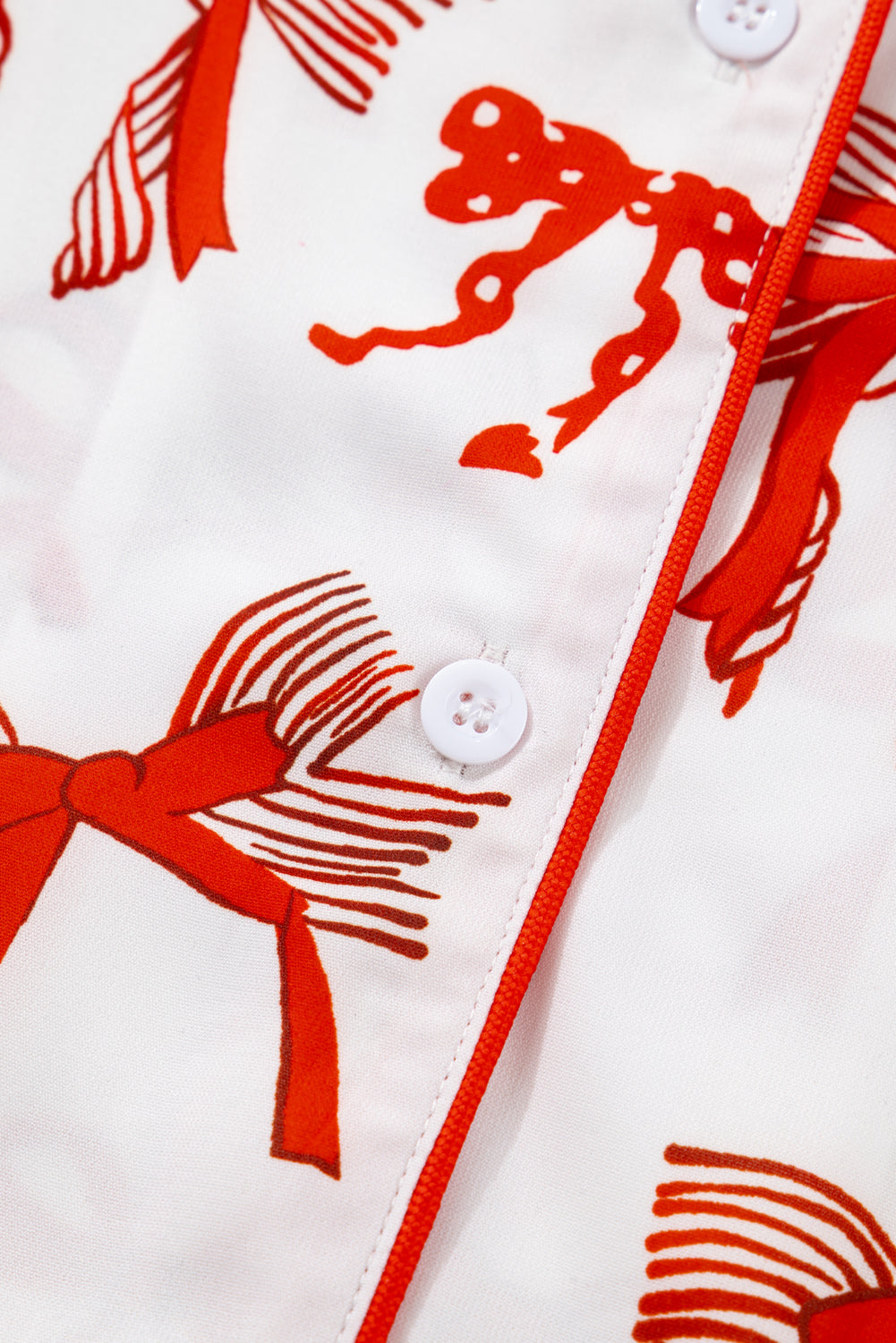 Red Christmas Bow Print Long 2pcs Pajama Set — image 14