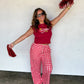 PREORDER: Game Day Wide Leg Pants - Gingham and Stripes  // eta September
